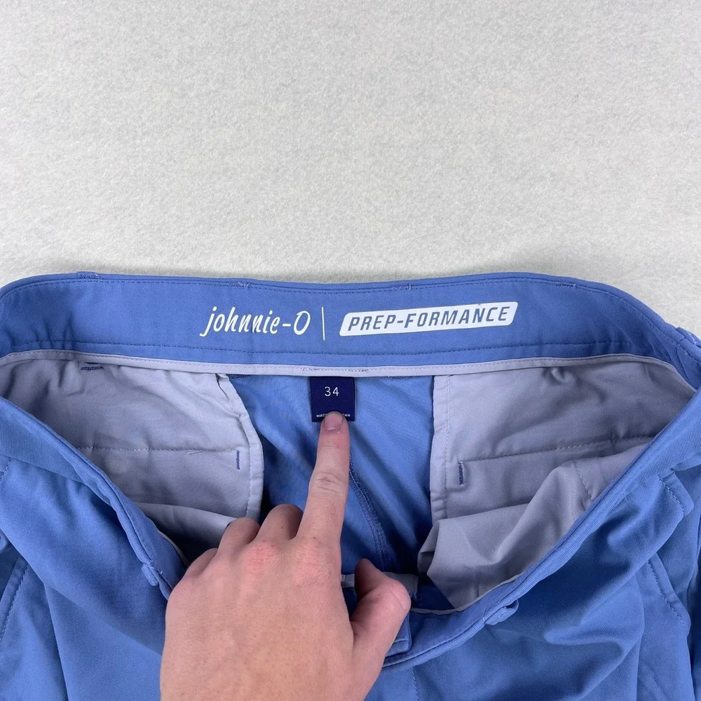 Johnnie-O Prep-Formance Mens Blue Golf Shorts Size 34 Stretch Performance Tech